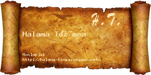 Halama Tímea névjegykártya